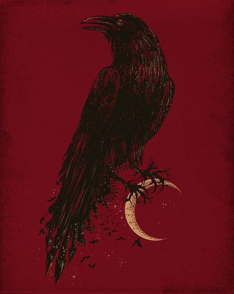 Raven by Alan Maia Dark Souls Wallpaper, Red Raven, Future Wallpaper, Crow Art, Raven Art, Crows Ravens, Cartoon Wallpaper Hd, Dark Art Drawings, Magical Art