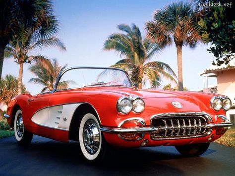 Here is one of the nicest cars from the 1950's. Its a corvette  stingray Racing Font, Chevrolet Corvette C1, Vintage Corvette, Retro Auto, Auto Vintage, Classic Corvette, Road Trip Car, Car Backgrounds, Corvette Convertible