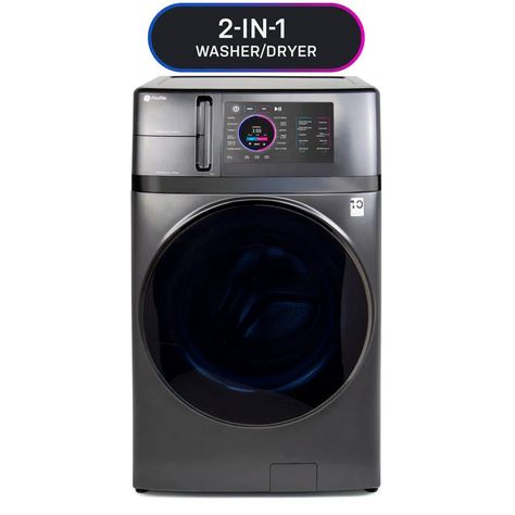 GE Profile 4.8 Cubic Feet Capacity UltraFast Smart All-in-One Combo Energy Start Washer/Electric Dryer & Reviews | Wayfair Dryer Exhaust Vent, Dryer Exhaust, New Washer And Dryer, Ge Appliances, Washer Dryer Combo, Front Load Washer, Smart Home Technology, Washing Machines, Home Technology