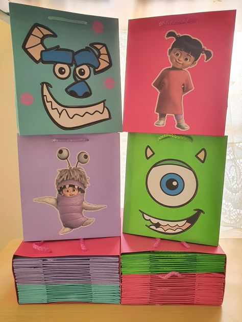 Bolsitas/Dulceros de Monster Inc Dulceros Monster Inc, Buu Monster Inc, Monsters Inc Boo, Ideas Fiesta, Monster Inc, Monsters Inc, Goodie Bags, Monsters Inc.