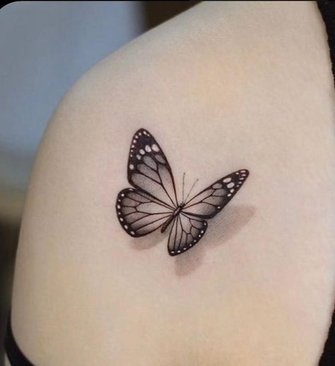 Butterfly Tattoo Designs For Women, Mariposas Tattoo, Flower Butterfly Tattoo, White Butterfly Tattoo, Realistic Butterfly Tattoo, Borboleta Tattoo, Butterfly Tattoos On Arm, Maching Tattoos, 3d Butterfly Tattoo