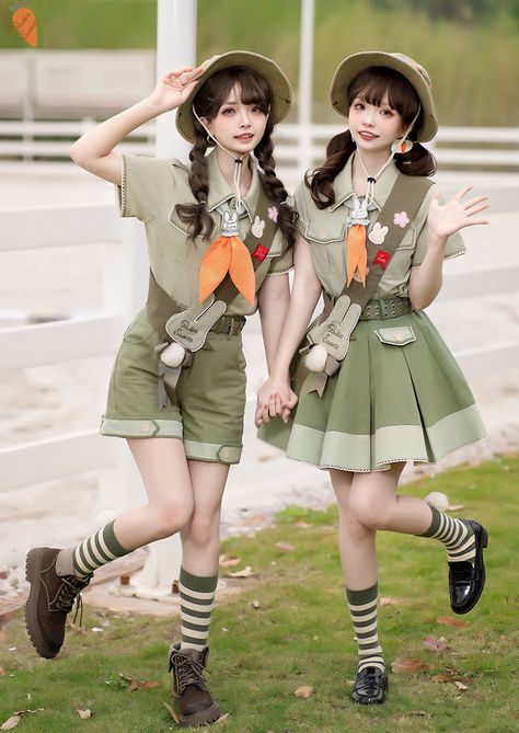 Lolita Box 【-Rabbit Scouts-】 #Ouji Lolita Blouse, Shorts and Skirt Set

◆ Shopping Link >>> https://lolitawardrobe.com/lolita-box-rabbit-scouts-ouji-lolita-blouse-shorts-and-skirt-set_p7803.html Douyin Photography, Fictional Clothes, Scout Outfit, Sanrio Style, Pose Standing, Rabbit Dress, Scout Uniform, Shopping Link, Dress Design Drawing