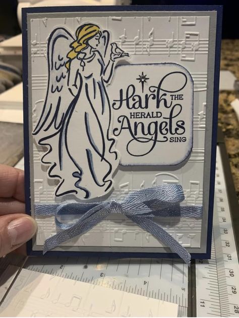 Angel Cards Handmade, Angel Christmas Cards, Wings Card, Sample Christmas Cards, Scrap Crochet, Christian Christmas Cards, Simple Christmas Cards, Stampin Up Christmas Cards, Angel Christmas