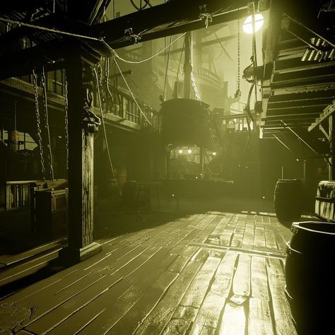 Return of the Obra Dinn, if it was full 3d in the Unreal 5 engine Ship Characters, Return Of The Obra Dinn, The Ship, Unique Image, Intricate Details, Abstract Design, Surrealism, Storytelling, Engineering