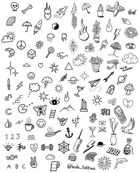 Nature Doodles, Easy Tattoos To Draw, Beginner Tattoos, Sharpie Tattoos, Hand Doodles, Simple Tattoo Designs, Flash Tattoo Designs, Tattoo Flash Sheet, Doodle Tattoo