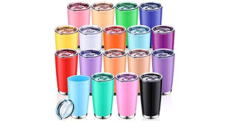 Amazon.com | 18 Pcs Colorful Plastic Tumblers with Lid, Plastic Tumblers Drinking Glasses 20 Oz, AS Material Plastic Cup Tumbler Cup Bulk for Juice, Coffee, Cold Drinks, DIY Craft Glasses, Gifts: Tumblers & Water Glasses Water Tumbler, Cup Tumbler, Plastic Tumblers, Iced Coffee Cup, Water Glasses, Drinking Glasses, Plastic Cup, Tumblers With Lids, Tumbler Cups