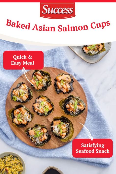 Quick and easy recipes Salmon Cups, Seaweed Wrap, Game Night With Friends, Asian Salmon, Salmon Soy Sauce, Night With Friends, Weekend Dinner, Tasty Snacks, Yummy Chicken