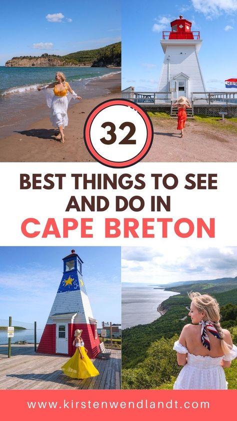 Planning a trip to Cape Breton soon? This guide includes all of the best things to do in Cape Breton Island! From activities and attractions, to the top restaurants, hikes, and all the things you'll want to see along the famous Cabot Trial. You won't want to miss this guide that will help you plan the perfect getaway to Cape Breton. Click for the full list. Sydney Cape Breton Island, Nova Scotia Lighthouses, Inverness Cape, Nova Scotia Travel, Canadian Lifestyle, Cape Breton Nova Scotia, Cabot Trail, Cape Breton Island, East Coast Travel