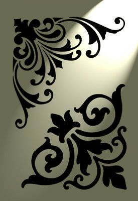 Saint Rafael, French Stencil, Stencil Patterns Templates, Stencil Decor, Damask Stencil, Flourish Design, Stencils Printables, Silhouette Stencil, Stencil Pattern