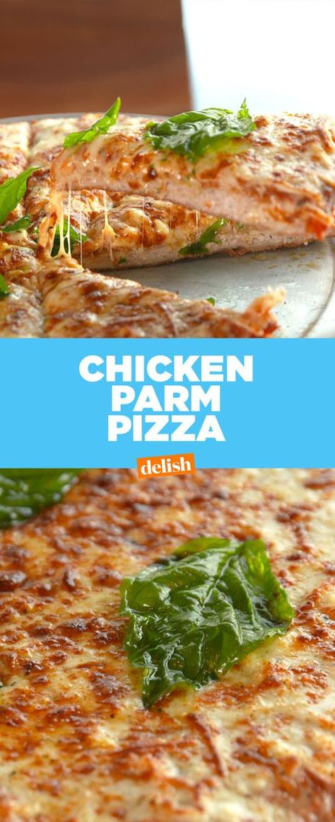 image Chicken Parm Pizza, Chicken Parmesan Pizza, Unique Pizza Recipes, Parmesan Pizza, Pizza Hot, Chicken Crust Pizza, Chicken Parm, Breakfast Casserole Sausage, Healthy Pizza