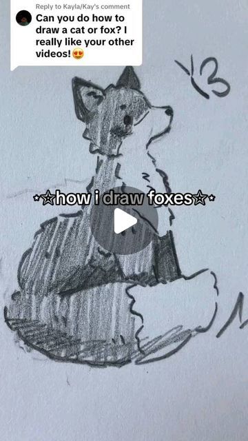 Idea For Drawing Easy, Cute Oc Ideas Drawing, Fox Tutorial Drawing, How To Draw A Fox Easy Step By Step, Animal Sketch Tutorial, Creative Drawing Ideas Sketches Doodles, Sketchbook Ideas Step By Step, How To Doodle Animals, How To Draw A Cute Animal