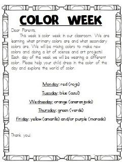 Colors and Kindergarten: Color Week Color Lesson Plans, Color Words Poster, Beginning Of Kindergarten, Kindergarten Colors, Every Moment Matters, Color Day, Color Lessons, Color Of The Week, Color Unit