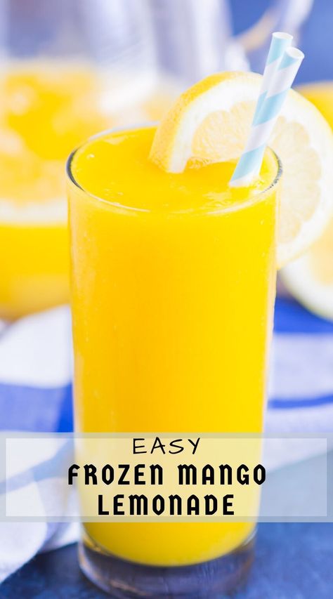 Pineapple Detox, Mango Lemonade, Frosted Lemonade, Mango Drinks, Pineapple Water, Frozen Mango, Drink Recipe Book, Frozen Lemonade, Refreshing Drinks Recipes