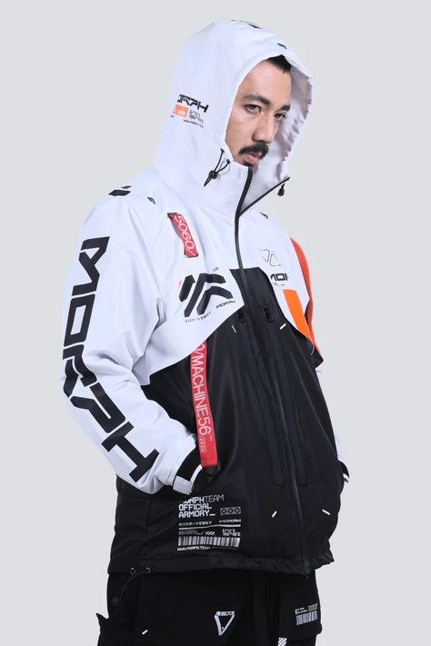 Cyberpunk Hoodie, Cyberpunk Streetwear, Jaket Motor, Techwear Jacket, Techwear Fashion, Cyberpunk Fashion, Tactical Clothing, Guys Clothing Styles, Futuristic Fashion