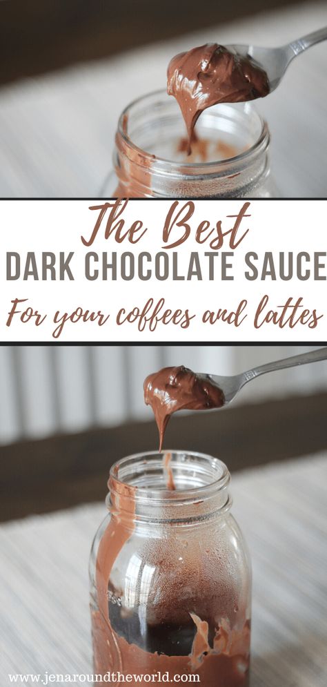 Dark Chocolate Sauce Recipe, Coffee Sauce Recipe, Mocha Sauce Recipe, Sauce For Coffee, Mocha Sauce, Best Dark Chocolate, Dark Chocolate Sauce, Mocha Recipes, Homemade Mocha