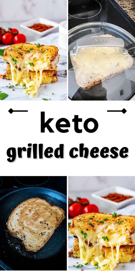 Looking for a keto-friendly version of your favorite classic sandwich? If so, you are going to love this Keto Grilled Cheese. It is the perfect way to satisfy your cravings for melt-in-your-mouth comfort food and stay on track with a low-carb lifestyle. In this post I'll show you how to make a super-cheesy low-carb grill cheese using keto-friendly ingredients. Keto Grilled Cheese, Grill Cheese, Perfect Grilled Cheese, Meals Of The Day, Classic Grilled Cheese, Classic Sandwich, Low Carb Meal Plan, Make Ahead Lunches, Keto Lunch