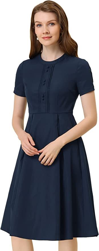 Midi Button Down Dress, Dresses Navy Blue, Navy Blue Midi Dress, Line Dresses, Cotton Shirt Dress, A Line Dresses, Button Up Dress, Button Down Dress, Formal Looks