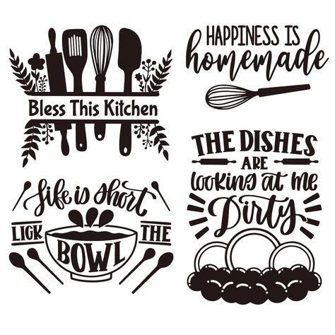 Decal Wall Art Design, Inappropriate Stickers, Noodle Boards, Cricut Projects Easy, Kitchen Decals, Dirty Kitchen, Welcome Home Signs, Stick Wall Art, Art Letters