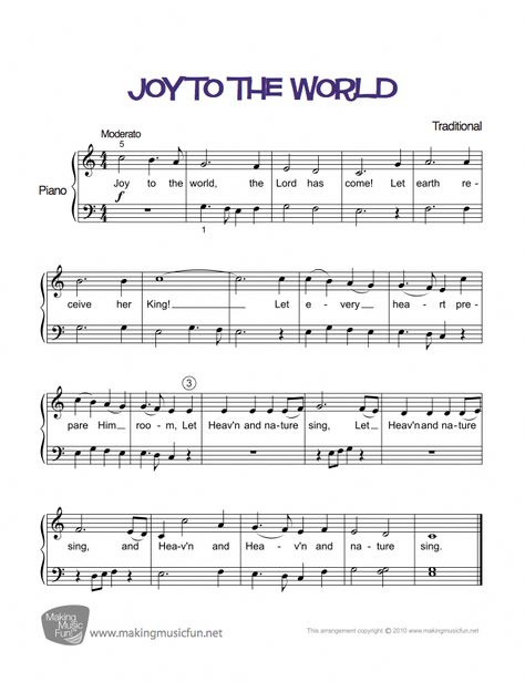 Joy to the World | Easy Piano Sheet Music (Digital Print) #pianoclasses Christmas Piano Sheet Music, Free Piano Sheets, Hymn Sheet Music, Clarinet Sheet Music, Jazz Sheet Music, Blues Piano, Saxophone Sheet Music, Christmas Sheet Music, Violin Sheet Music