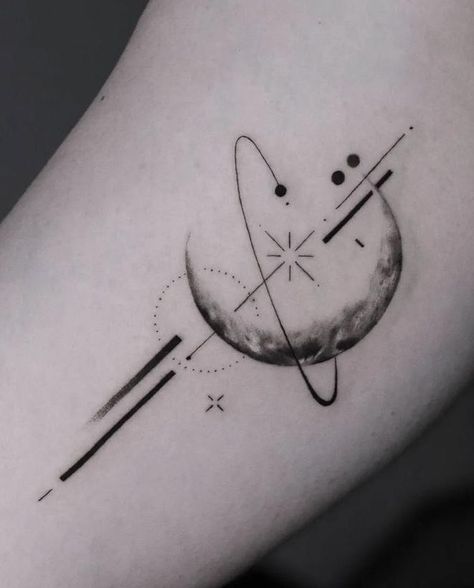 Saturn Symbol Tattoo, Orbit Tattoo, Saturn Symbol, Saturn Tattoo, Astronaut Tattoo, Tattoo Shading, Saturn Planet, Planet Tattoos, Cosmic Art