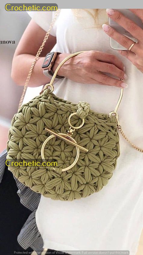 Modern Haken, Crochet Purse Pattern Free, Diy Crochet Bag, Free Crochet Bag, Crochet Bag Pattern Free, Crochet Blanket Designs, Bag Pattern Free, Yarn Bag, Crochet Clutch