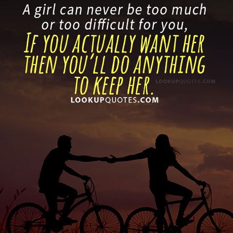 A girl can never be too much or too difficult for you, If you actually want her then you'll do anything to keep her. #relationship #girlfriends #relationshipquotes #realman Care Thoughts, Fire And Desire, Marriage Romance, Relationship Stuff, Bae Quotes, Twin Flame Love, Godly Relationship, Fav Quotes, Twin Flames