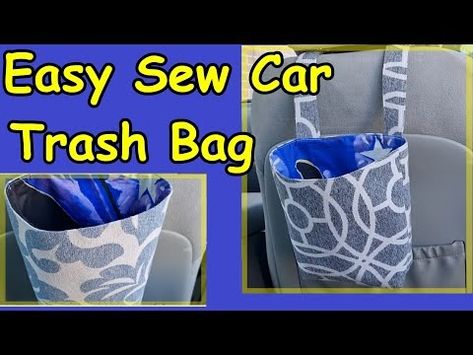 Vehicle Garbage Can Diy Car, Fabric Car Trash Bag, Car Trash Bag Pattern Free, Diy Trash Can For Car, Car Trash Bag Diy Pattern Free, Car Trash Can Sewing Pattern, Diy Car Organization Ideas, Car Trash Bag Diy, Diy Car Trash Can