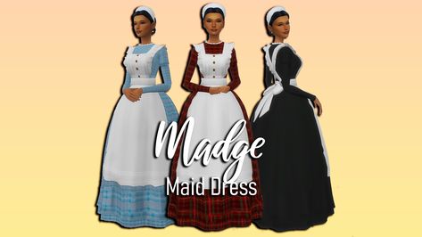 Disney Princess Challenge, Victorian Maid, Sims Medieval, Sims 4 Decades Challenge, Amanda Dress, Sims 4 Anime, Maid Outfit, Sims 4 Dresses, Sims4 Clothes