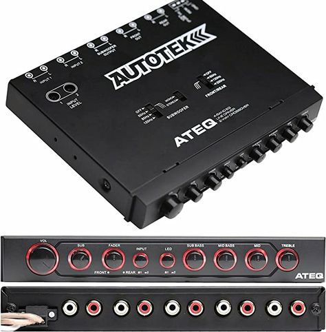 Amazon.com: Autotek 4-Band Audio Equalizer with Built-in 2-Way Crossover, 9 Volts, 1/2 DIN, re-amp EQ with Front/Rear Active Crossover, and Selectable 12dB high-Pass Crossover PK1 : Electronics Audio Crossover, Car Audio Systems, Equalizer, Head Unit, Car Videos, Accessories Car, Car Car, Car Audio, 2 Way