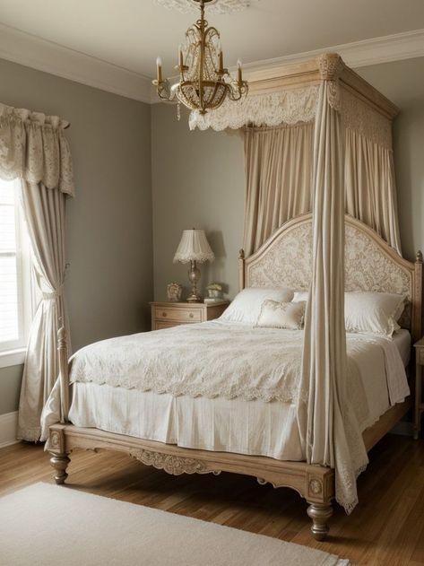 Victorian Aesthetic Bedroom, Princess Bed Frame, Princess Bedroom Ideas, Vintage Princess Aesthetic, Ornate Dresser, Victorian Princess, Princess Bedrooms, Princess Bedroom, Wooden Bed Frame