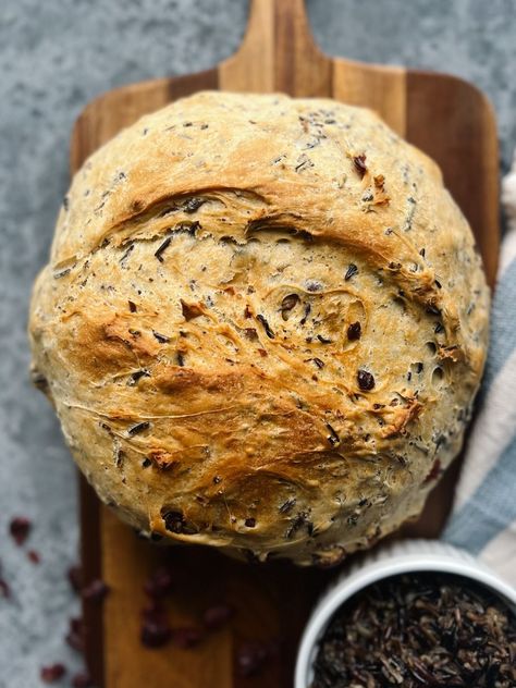 Cranberry Wild Rice Bread - Bake With Jamie Wild Rice Bread Recipes, Wild Rice Cranberry Bread, Wild Rice Cranberry Bread Recipe, Cranberry Wild Rice Bread, Wild Rice Bread, Cranberry Wild Rice, Rice Bread Recipe, Make Bread At Home, Cranberry Rice