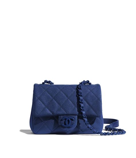 CHANEL Fashion - Spring-Summer 2020 - Flap Bag - Reference: AS1784 B02892 N5947 - $3,600* *Recommended retail price. Actual price may vary. For legal information please http://services.chanel.com/en_US/policies/legal  http://www.chanel.com/-2GzC Chanel Blue Bag, Chanel Handbags Black, Blue Chanel, Chanel Classic Flap Bag, Chanel Blue, Chanel Store, Chanel Flap Bag, Bag Obsession, نظارات شمسية