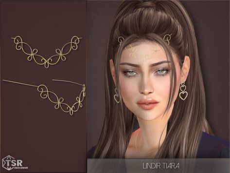 The Sims Resource - Lindir Tiara Sims 4 Elf Cc, Medieval Headpiece, Sims 4 Medieval, Fantasy Crown, Sims 4 Piercings, Elves Fantasy, Sims 4 Teen, Clover Earrings, Sims 4 Cas