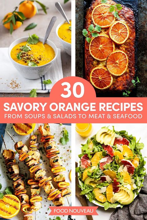 Adding a squeeze of orange is a simple way to brighten and freshen up easy meals. Get inspired by these 30 savory orange recipes! Orange Recipes Easy, Food Recipes Healthy, Beet Salad Recipes, Citrus Recipes, Dry Fruit, Orange Salad, Orange Recipes, Entree Recipes, Fruit Recipes