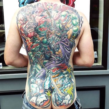 48 Astonishing Whole-body Tattoo Ideas Hip Tattoos For Girls, Ninja Turtle Tattoos, Rib Tattoos For Guys, Hip Tattoos, C Tattoo, Hip Tattoos Women, Full Body Tattoo, Turtle Tattoo, Back Tattoo Women