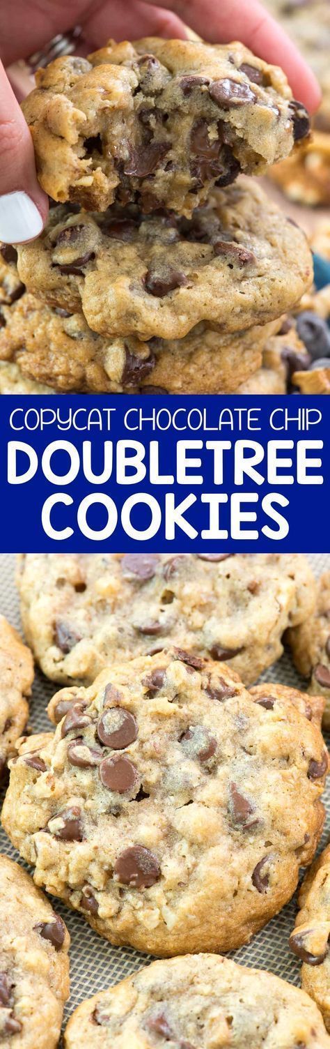 Doubletree Chocolate Chip Cookies, Doubletree Chocolate Chip Cookie Recipe, Chewy Chocolate Chip Granola Bars, Doubletree Cookies, Chocolate Chip Granola Bars, Gooey Cookies, Chocolate Oats, Perfect Chocolate Chip Cookies, Chocolate Chip Cookie Recipe