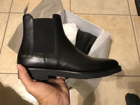 Common projects- black leather Chelsea boot Black Leather Chelsea Boots, Chelsea Boots Men, Common Projects, Leather Chelsea Boots, Chelsea Boot, Hunter Boots, Rubber Rain Boots, Boots Men, Rain Boots