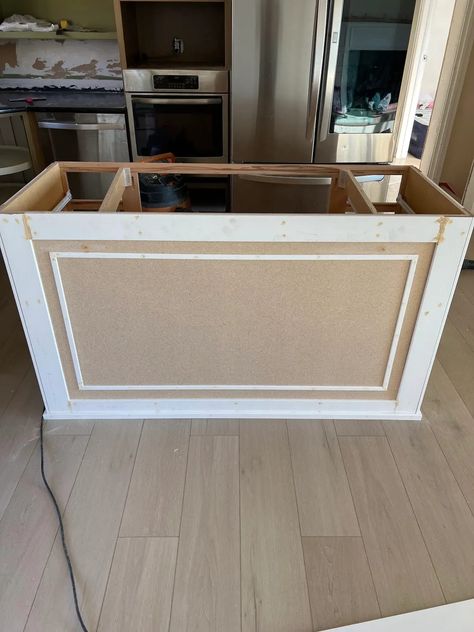 Building a kitchen island? This is easy with this step-by-step tutorial on how to do that. I loved how this turned out. Kitchen Island Using Stock Cabinets, Building A Kitchen Island, Cabinet Island, Building A Kitchen, Butcher Block Top, Cabinet Fronts, Pvc Trim, Wood Filler, Built In Cabinets