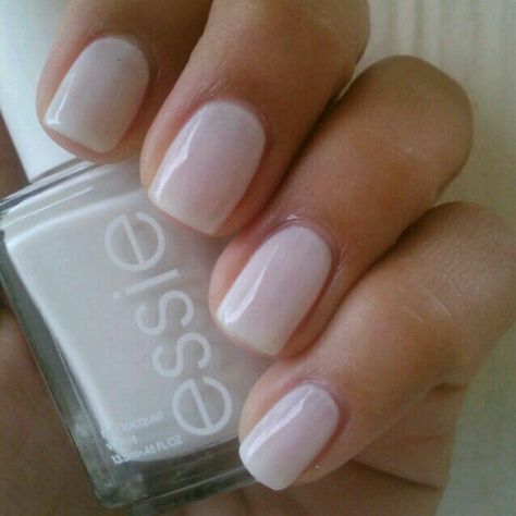 Essie: Marshmallow Essie Marshmallow, Unghie Sfumate, Milky Nails, Short Square Nails, Her Nails, White Nail Polish, Pink Nail Polish, Essie Nail Polish, White Nail