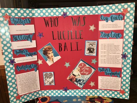 project, poster, book fair, lucille ball Board Themes Ideas, Board Themes, Project Poster, Poster Book, Themes Ideas, Wax Museum, Museum Poster, Fair Projects, Lucille Ball