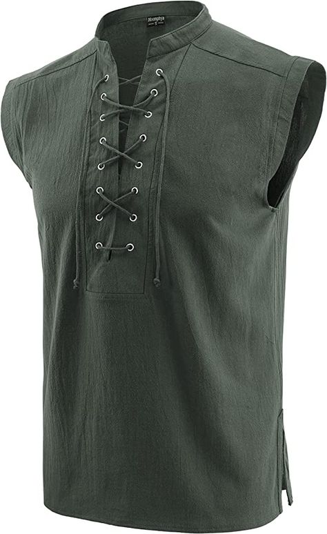 Amazon.com: Moomphya Mens Pirate Renaissance Viking Steampunk Medieval Gothic Celtic sleeveless Shirt barbarian Top Tee : Clothing, Shoes & Jewelry Victorian Costume Halloween, Steampunk Medieval, Victorian Halloween, Top Cosplay, Medieval Gothic, Pirate Shirts, Shirt Tunic Top, Linen Tank Top, Victorian Steampunk