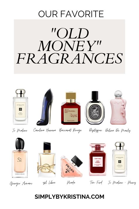 Looking to level up your fragrances collection with some “old money “ vibes? This post has you covered! Best perfumes for women | Popular Perfumes | Perfume Aesthetic | Old Money Aesthetic Best perfume | perfume collection | luxury perfume | designer perfume | affordable perfume | perfumes | perfume collection fragrance | perfume bottles | perfume combos | things to buy | perfumes to buy | smell good combo Best Parfumes Women, Luxury Women Perfume, Perfume That Makes You Smell Rich, Expensive Women Perfume, Rich Women Perfume, Luxurious Perfume For Women, You Smell Expensive, Best Women’s Perfumes, Rich Smelling Perfume