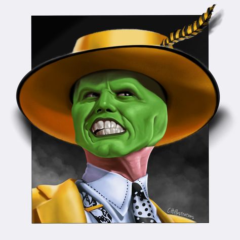 The Mask Jim Carrey Art, Jim Carrey The Mask Tattoo, Jim Carrey Tattoo Ideas, The Mask Tattoo Jim Carrey, The Mask Drawing, The Mask Tattoo, The Mask Art, The Mask Cartoon, The Mask Jim Carrey