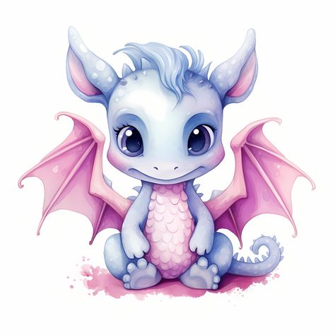 Wings Clipart, Fantasy Animals, Clipart Baby, Dragon Images, Cute Dragons, Baby Dragon, Fabric Bags, Adorable Baby, Watercolor Clipart