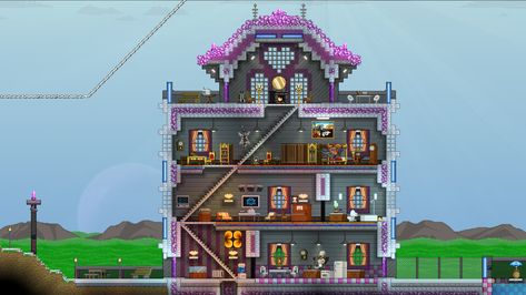 Giant House, Terraria Game, Terraria Tips, Terraria House Ideas, Terraria House Design, Terraria House, Pet Station, Minecraft Stuff, Terraria