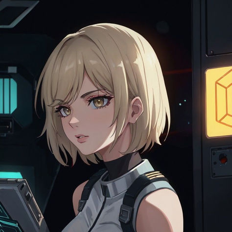 Anime Short Hair Female Reference, Short Blonde Hair Anime Pfp, Anime Female With Short Hair, Short Hair Anime Girlies, Anime Hair Reference Female Short, Anime Girlies Blonde Hair, Short Hairstyle Women Anime, Anime Women With Short Hair, Short Haired Anime Woman