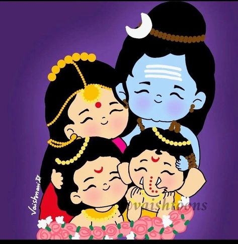 Lord Shiva Cartoon Art, Shiva Family Paintings, Cute Shiv Parvati Cartoon, Shiva Cute Drawing, Shiv Parvati Cute Drawing, Lord Shiva Cartoon Images, Mahadev Cute Pic, Lord Shiva Cartoon, Cute Ganesha Pics