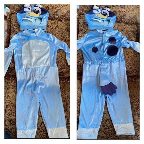 Bluey Costume alert...Looking for a Bluey costume? 2021 Halloween 🎃 is quickly approaching.. I have a BRAND NEW, never even tried on..extra -2T extra Bluey.Paid $65 for it but will take less! I panic bought the only 2 I could find online- & they are SOLD OUT EVERYWHERE! These both arrived in time for Halloween but I obviously only need one! I can help other Bluey-obsessed kiddos/parents out! Learning to sew Bluey stuff so fun!!!! Contact me asap at Irishto20@gmail.com. 💙 Bluey Costume Ideas, Diy Bluey Costume, Bingo Costume, Bluey Costume, Diy Bluey, Halloween Bluey, Costume Ideas Diy, Dad Costume, Family Themed Halloween Costumes