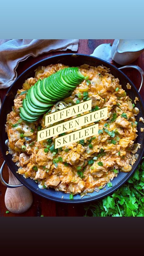 dianemorrisey on Instagram: Buffalo Chicken is the answer.... Who cares what the question is This Buffalo Chicken Rice Skillet is super simple to assemble and is… Buffalo Chicken Stroganoff, Buffalo Chicken Rice, Chicken Rice Skillet, Buffalo Chicken Casserole, Rice Skillet, Chicken Stroganoff, One Skillet Meals, Long Grain Rice, Boneless Chicken Breast