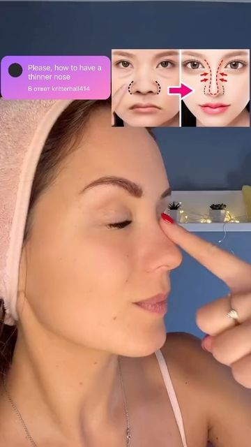 Face Massage Tutorial, Face Massage Techniques, Nose Reshaping, Body Massage Techniques, Facial Massage Routine, Facial Yoga, Natural Face Skin Care, Nose Contouring, Basic Skin Care Routine